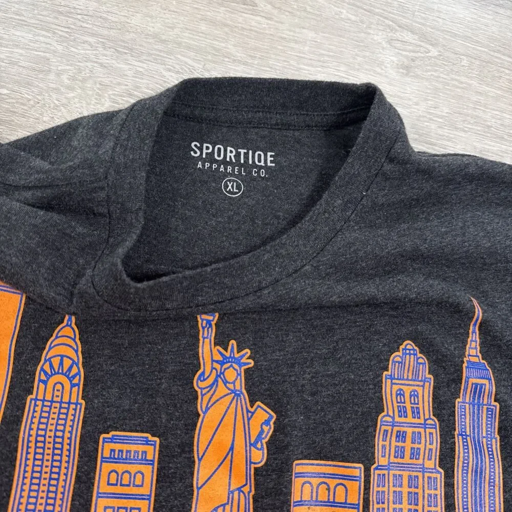New York Knicks Shirt NYC Skyline Sportiqe Men’s Black XL Cotton Blend Tee